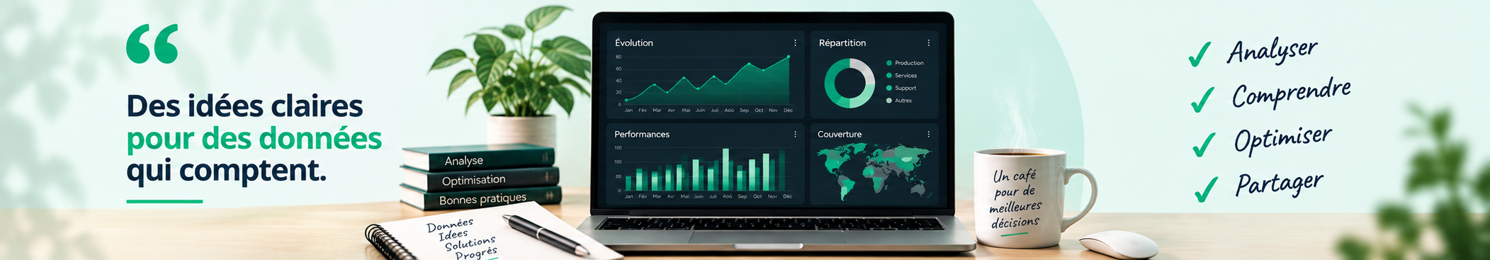Des idées claires pour des données qui comptent — Analyser, Comprendre, Optimiser, Partager